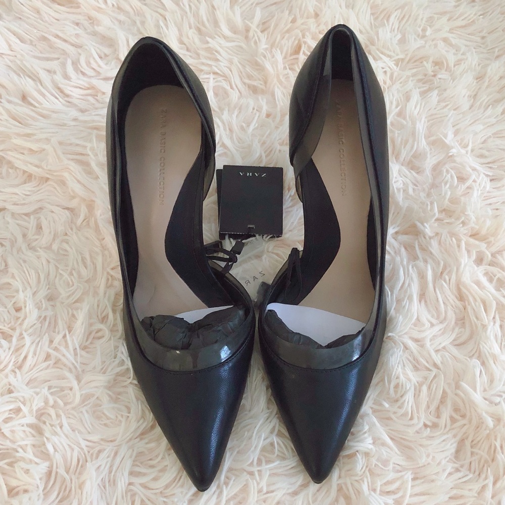 Zara basic leather pumps